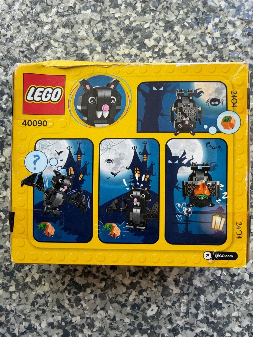 RETIRED AND RARE Lego Black Bat with Orange Pumpkin Brick Set